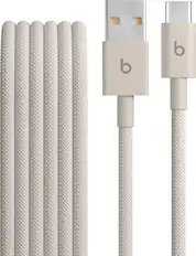 Front. Beats - 5' USB-A to USB-C Woven Cable - Surge Stone.