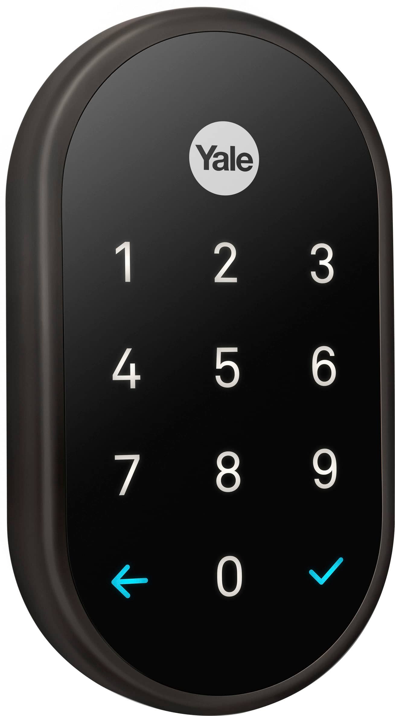 Front. Nest x Yale - Smart Lock Wi-Fi Replacement Deadbolt with App/Keypad/Voice assistant Access - Black Suede.