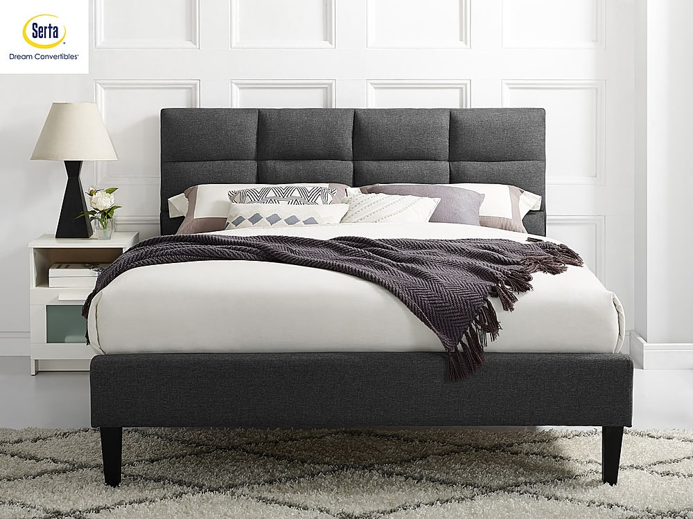 Best Buy: Serta Rosie Full Upholstered Bed Dark Grey SA-ZOYFBGU2515