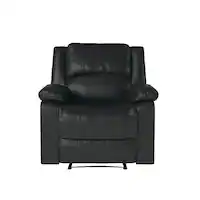 Relax A Lounger - Parkland Faux Leather Recliner - Black - Front_Zoom