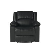 Relax A Lounger - Parkland Faux Leather Recliner in - Black - Front_Zoom