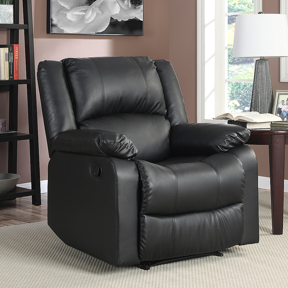 Relax A Lounger Parkland Faux Leather Recliner in Black RR-PRK1CP3001 -  Best Buy