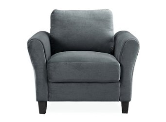 Lifestyle Solutions - Wesley Microfiber chair in - Dark Grey - Front_Zoom