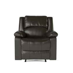 Relax A Lounger - Parkland Faux Leather Recliner in - Java - Front_Zoom