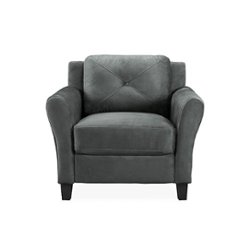 Lifestyle Solutions - Hamburg Rolled Arm Chair - Dark Grey - Front_Zoom
