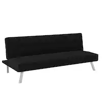 Serta - Cali Convertible Sofa in Black - Black - Front_Zoom