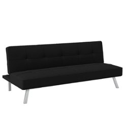 Serta - Cali Convertible Sofa in - Black - Front_Zoom