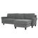 Angle. Lifestyle Solutions - Hamburg Rolled Arm Sectional Sofa in Grey - Dark Grey.