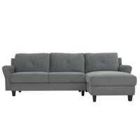 Lifestyle Solutions - Hamburg Rolled Arm Sectional Sofa in Grey - Dark Grey - Front_Zoom