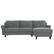 Front. Lifestyle Solutions - Hamburg Rolled Arm Sectional Sofa in Grey - Dark Grey.
