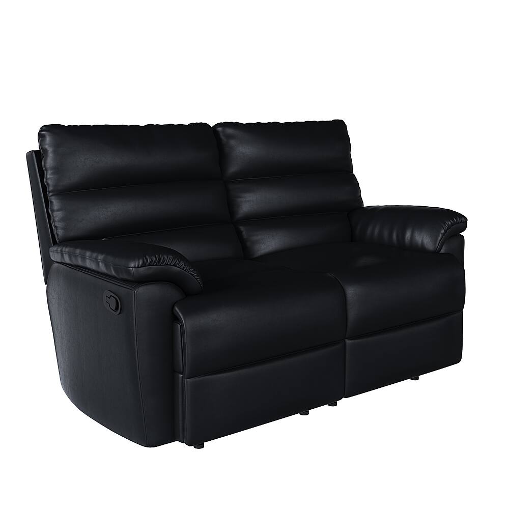 Angle. Relax A Lounger - Brianna 2-piece Loveseat - Black.