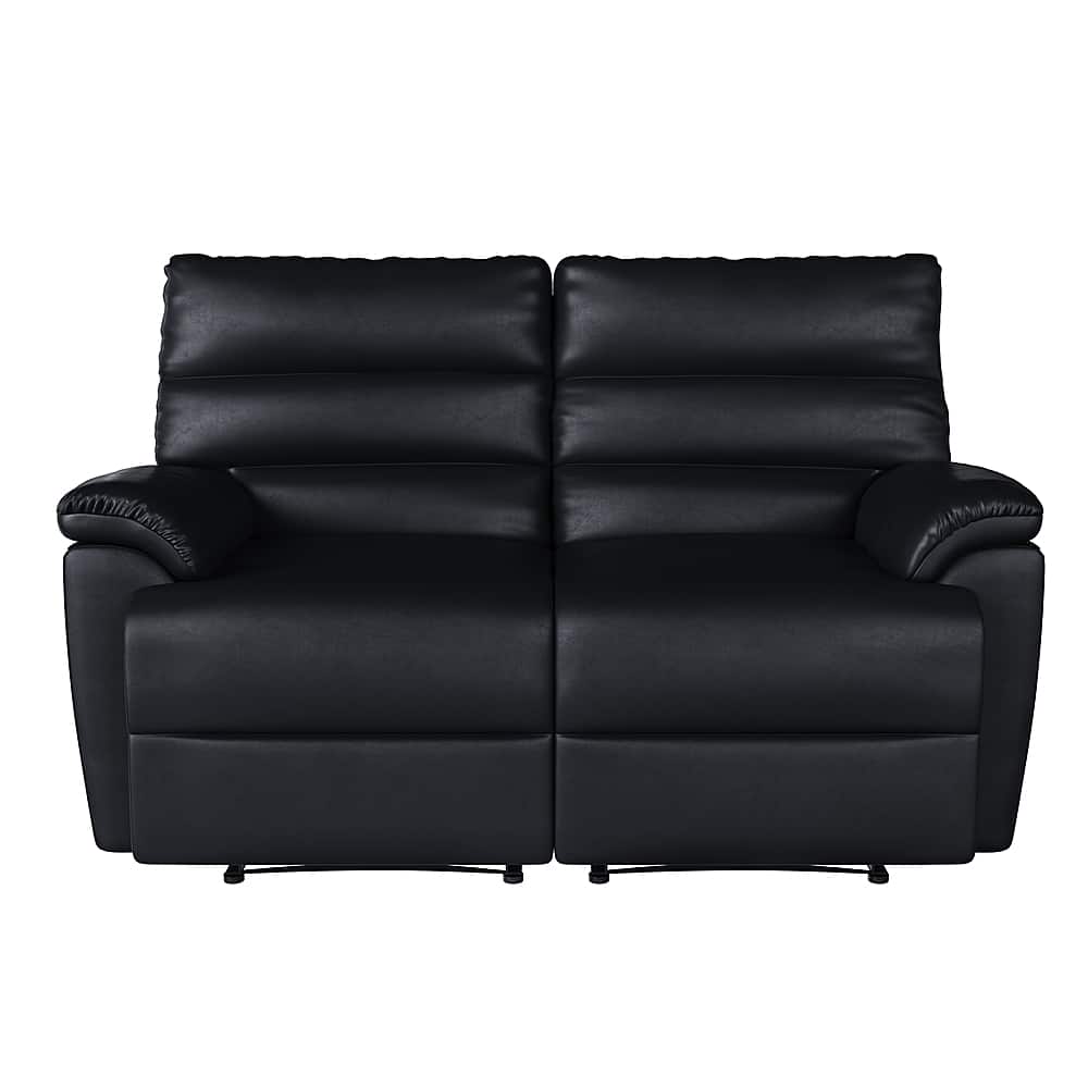 Front. Relax A Lounger - Brianna 2-piece Loveseat - Black.