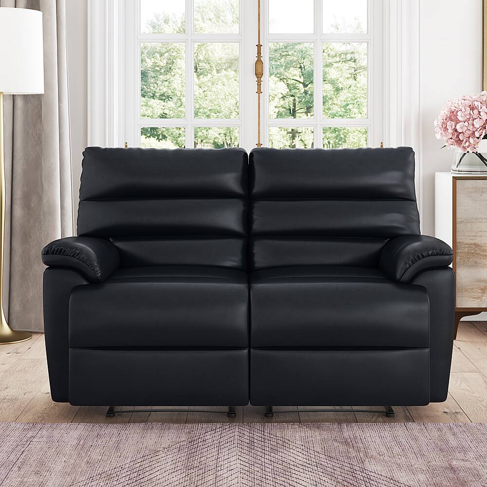 Alt View 11. Relax A Lounger - Brianna 2-piece Loveseat - Black.