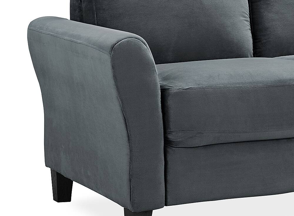 Alt View Zoom 12. Lifestyle Solutions - Wesley Microfiber Loveseat in Grey - Dark Gray.