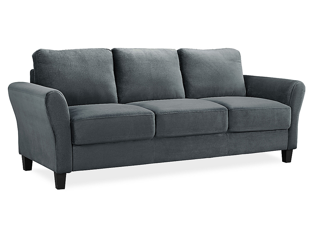 Angle View: Lifestyle Solutions - Wesley Microfiber Sofa in Grey - Dark Grey