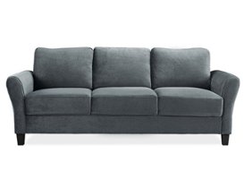 Lifestyle Solutions - Wesley Microfiber Sofa in Grey - Dark Grey - Front_Zoom