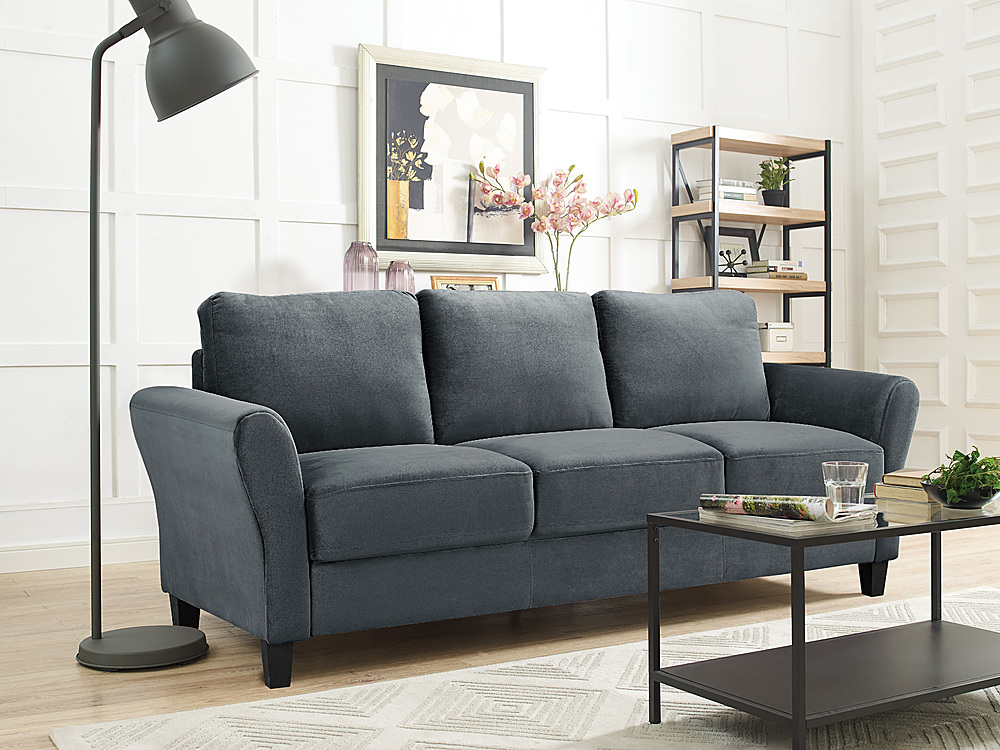 Lifestyle Solutions Wesley Microfiber Sofa in Grey Dark Grey  CCWENKS3M26DGRA - Best Buy