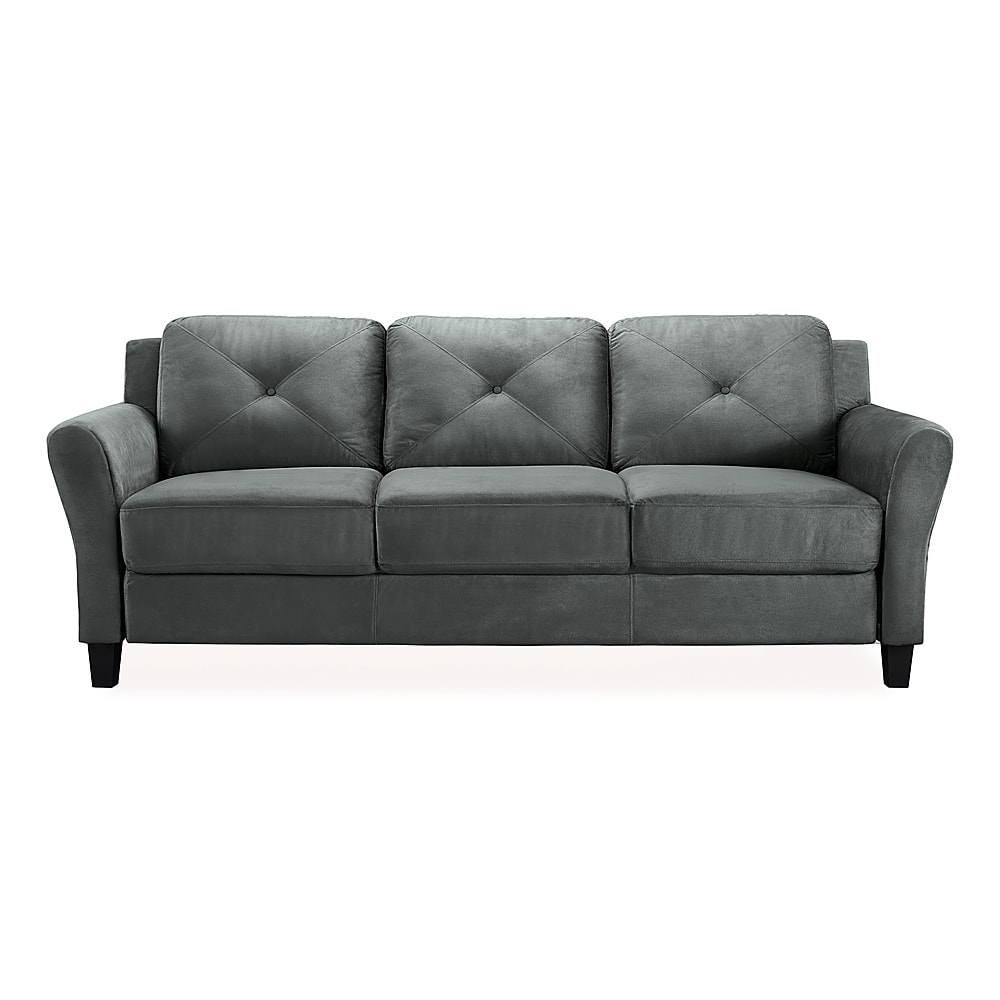 Lifestyle Solutions - Hamburg Rolled Arm Sofa - Dark Gray - Front_Zoom