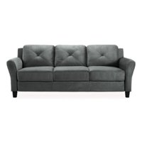 Lifestyle Solutions - Hamburg Rolled Arm Sofa in Grey - Dark Grey - Front_Zoom