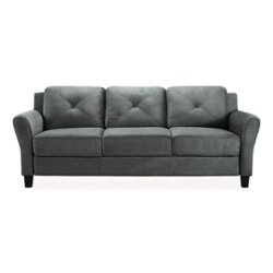 Lifestyle Solutions - Hamburg Rolled Arm Sofa - Dark Grey - Front_Zoom