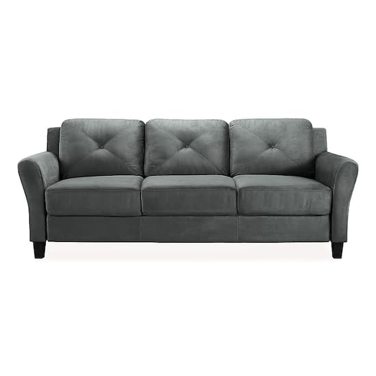 Lifestyle Solutions Hamburg Rolled Arm Sofa Dark Grey