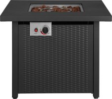 Insignia™ - 30" Square Fire Table - Black - Front_Zoom