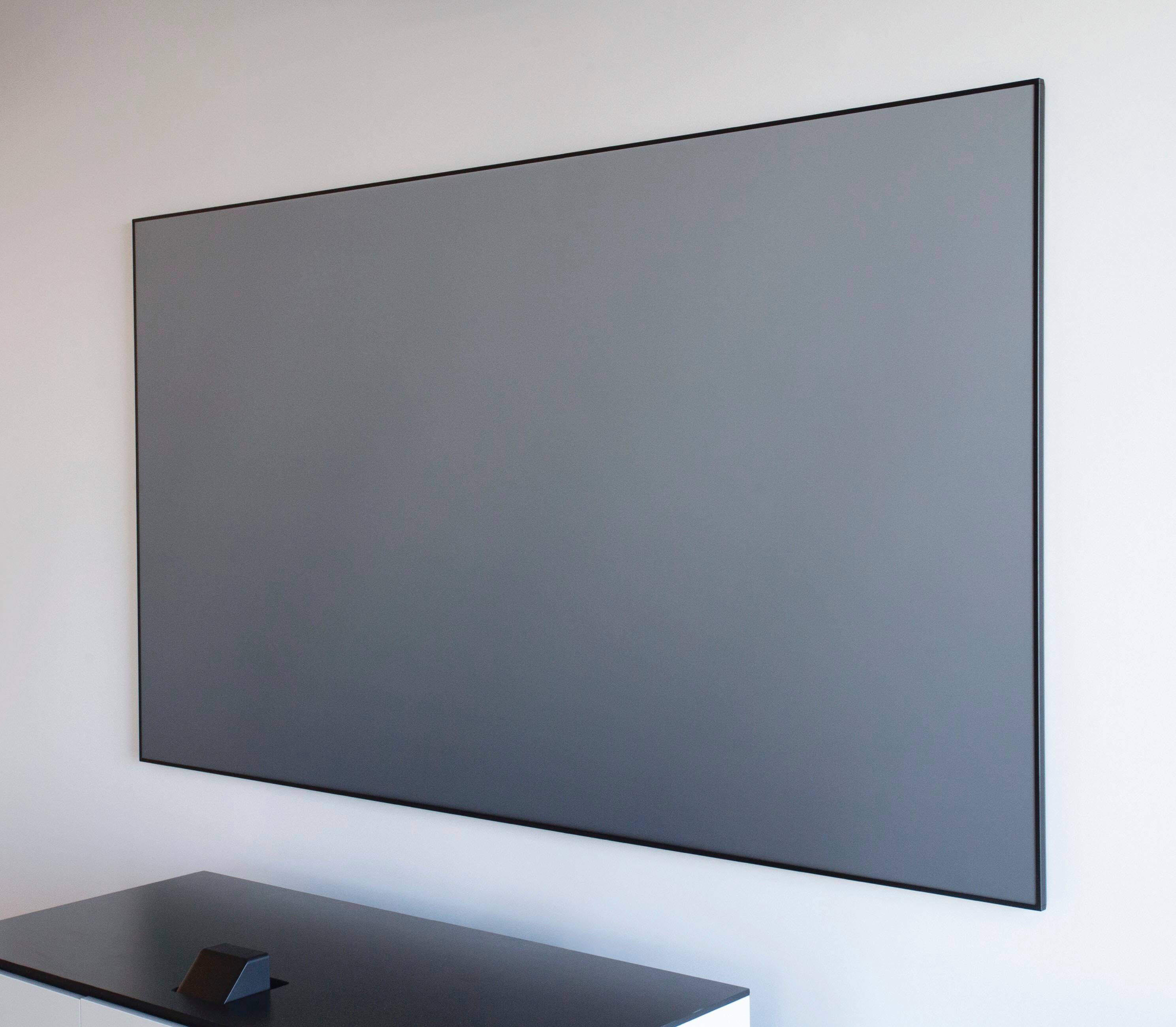 Left. Epson - SilverFlex Ultra Ambient Light Rejecting Screen, 120-inch Ultra High-Definition for Ultra-Short Throw Projectors - Black.