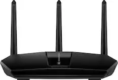 Front. NETGEAR - Nighthawk AX2400 Dual-Band Wi-Fi Router - Black.