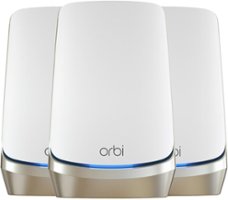 NETGEAR - Orbi 960 Series AXE11000 Quad-Band Mesh Wi-Fi 6E System (3-pack) - White - Front_Zoom