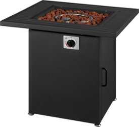 Insignia™ - 28" Square Fire Table - Black - Front_Zoom