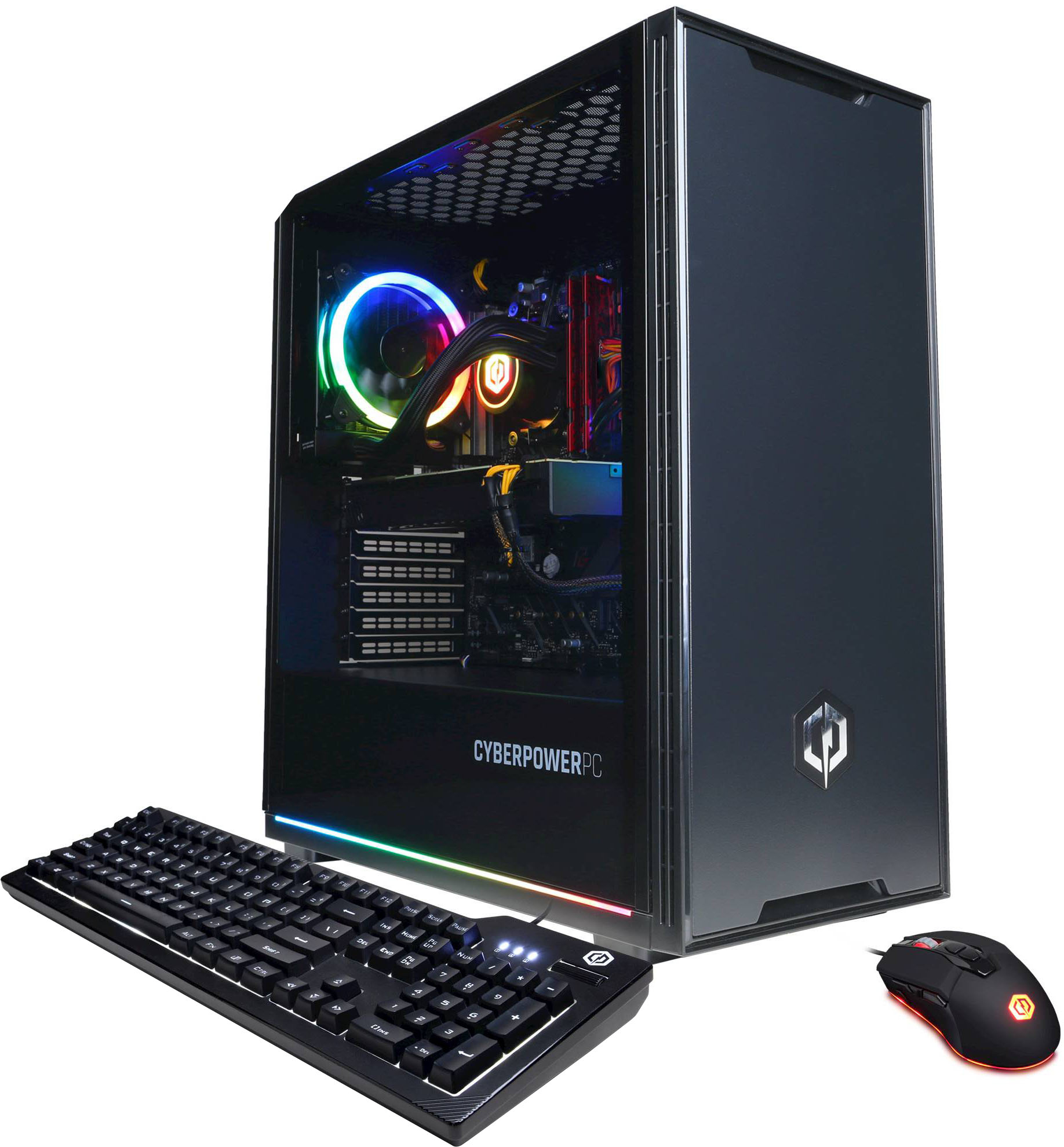 Angle View: CyberPowerPC - Gamer Supreme Gaming Desktop - AMD Ryzen 9 5900X - 16GB Memory - NVIDIA GeForce RTX 3080 - 1TB SSD - Black