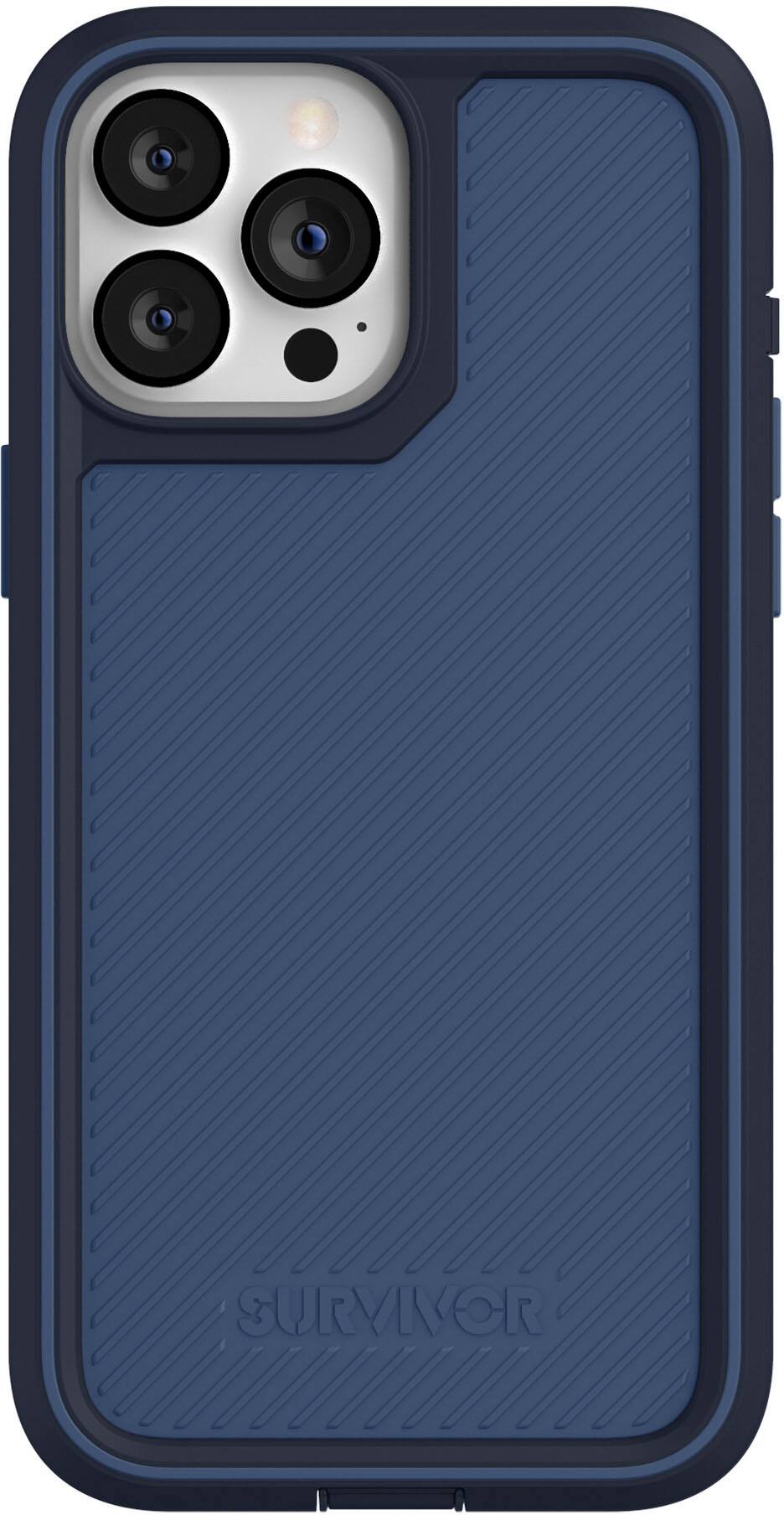 Alt View 1. Survivor - All-Terrain Earth Case for iPhone 13 Pro Max - Storm Blue/Deep Sea.