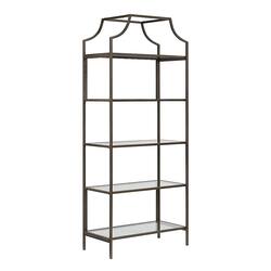 Sauder - International Lux 5 Shelf Bookcase - Bronze - Front_Zoom