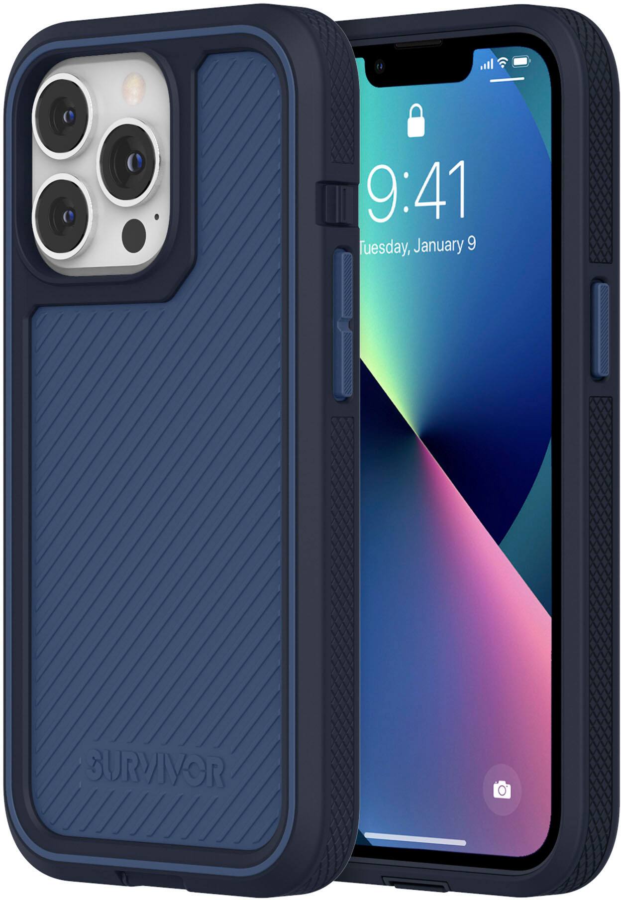 Alt View 11. Survivor - All-Terrain Earth Case for iPhone 13 Pro - Storm Blue/Deep Sea.