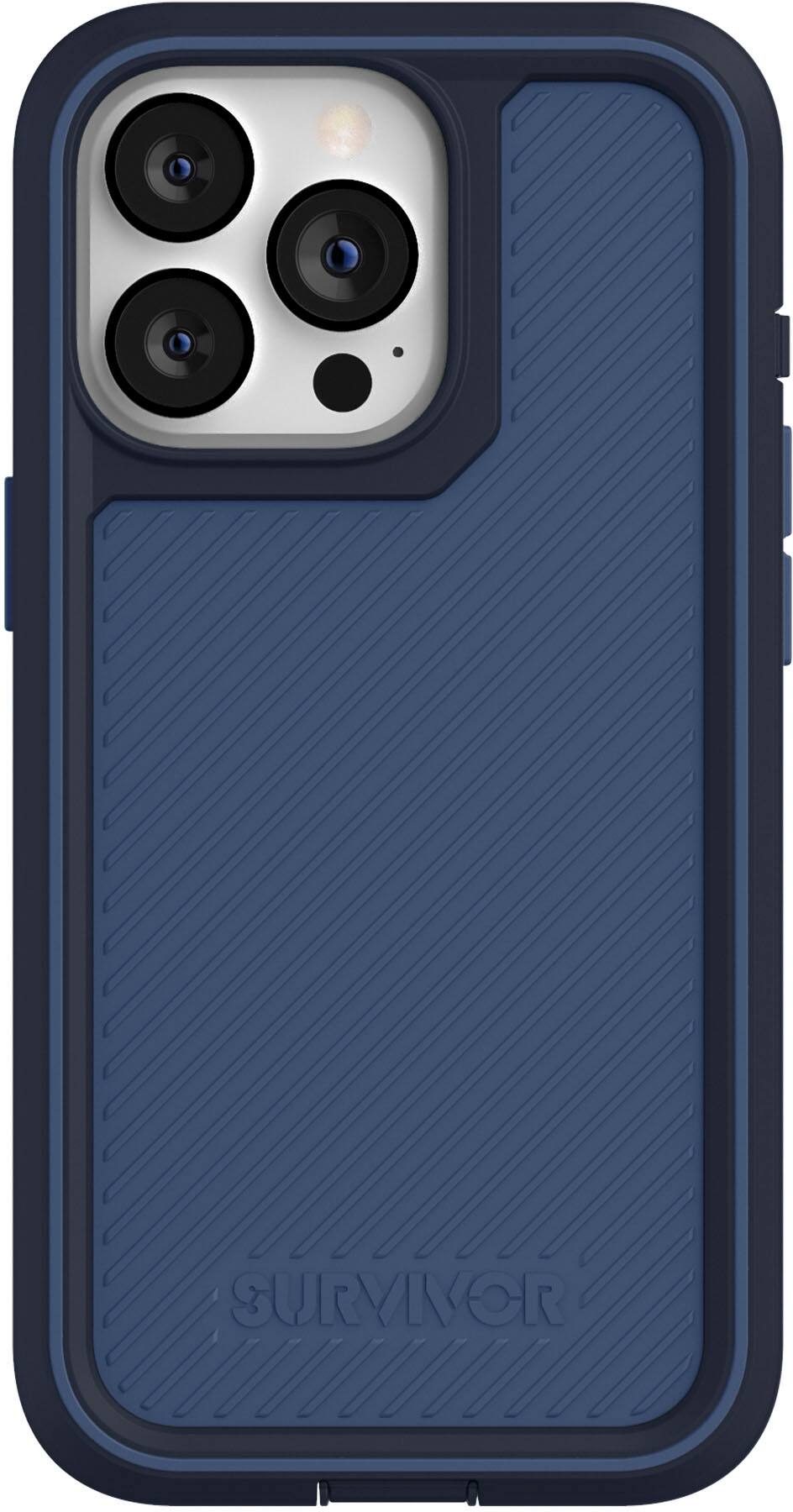 Alt View 1. Survivor - All-Terrain Earth Case for iPhone 13 Pro - Storm Blue/Deep Sea.