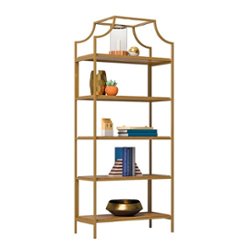 Sauder - International Lux 5 Shelf  Bookcase -Sindoori Mango - Front_Zoom