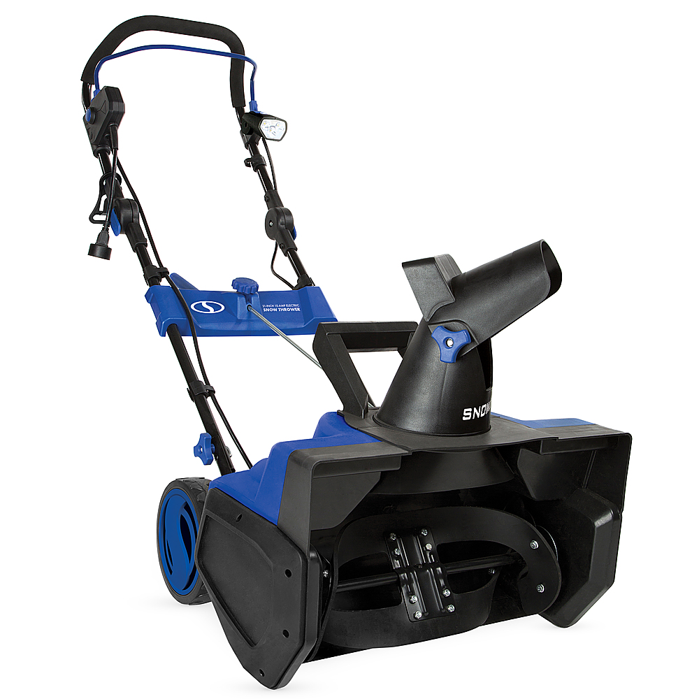 Angle View: Snow Joe - 48-Volt iON+ 20-Inch Single Stage Cordless Snow Blower (2 x 4Ah Batteries and 1 x Charger) - Blue & Black
