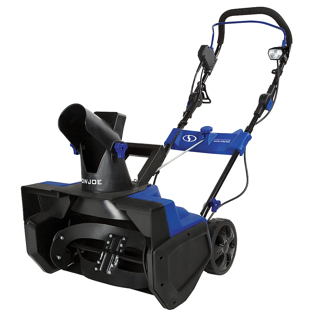 Left. Snow Joe - 120-Volt 21-Inch Single Stage Electric Snow Blower - Blue.