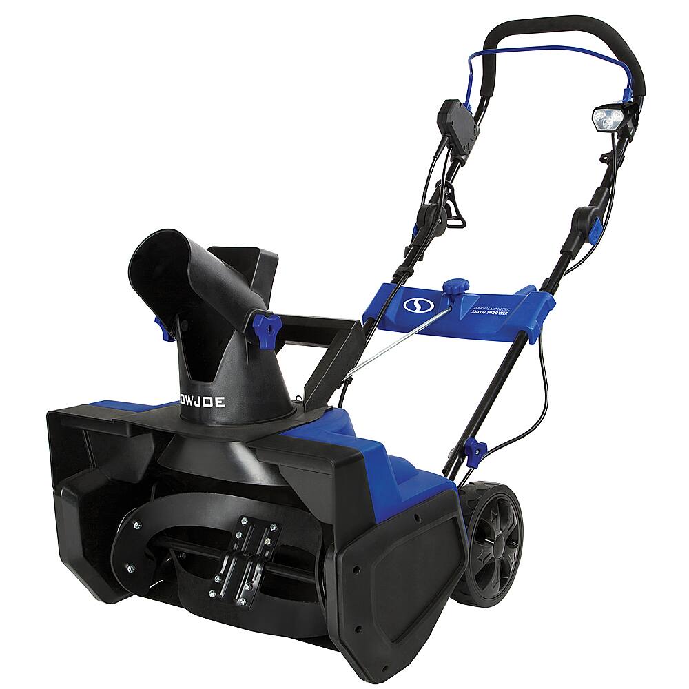 Left. Snow Joe - 120-Volt 21-Inch Single Stage Electric Snow Blower - Blue.
