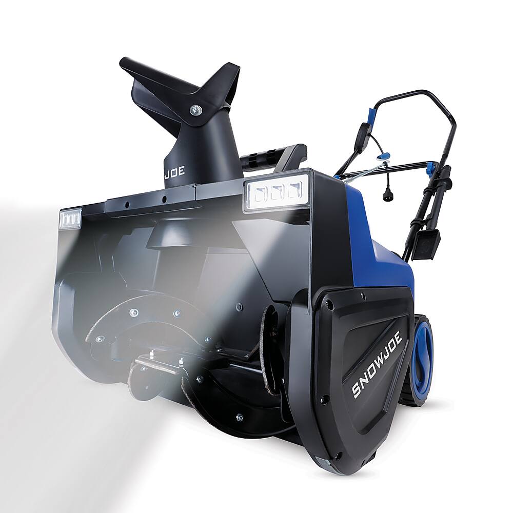 Left. Snow Joe - SJ627E Electric Snow Thrower | 22-Inch | 15-Amp | w/ Dual LED Lights - Blue.