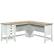Front Zoom. Sauder - Cottage Road L with Oak Finish Top Desk - Soft White.