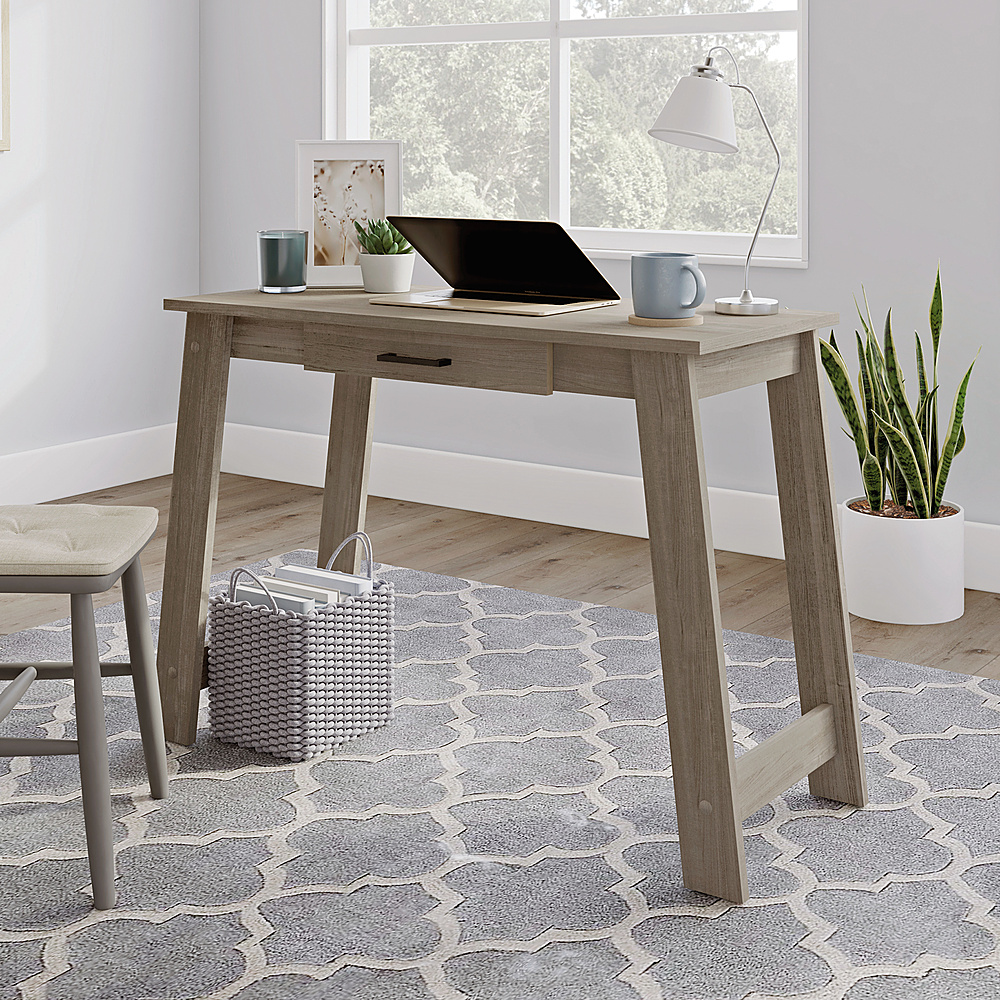 Angle View: Sauder - Beginnings Writing Desk - Silver Sycamore