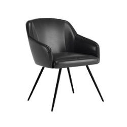Sauder - Harvey Park Faux Leather Occasional Chair - Black - Front_Zoom