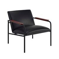 Sauder - Boulevard Cafe Faux Leather Lounge Chair - Black - Angle_Zoom