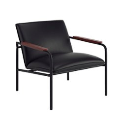 Sauder - Boulevard Cafe Faux Leather  Lounge Chair - Black - Angle_Zoom