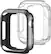 Left. Modal™ - Bumper Case for Apple Watch 41mm and Apple Watch Series 7-9 41mm (2-Pack) - Space Gray/ Clear.