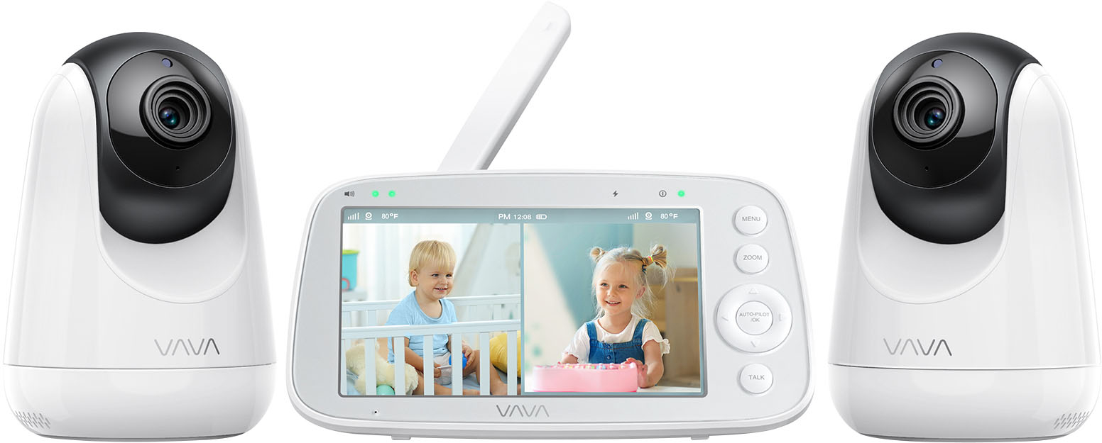 tidevand Charles Keasing våben VAVA Baby Monitor Split View 5" 720P with 2 Cameras White VA-IH009 - Best  Buy