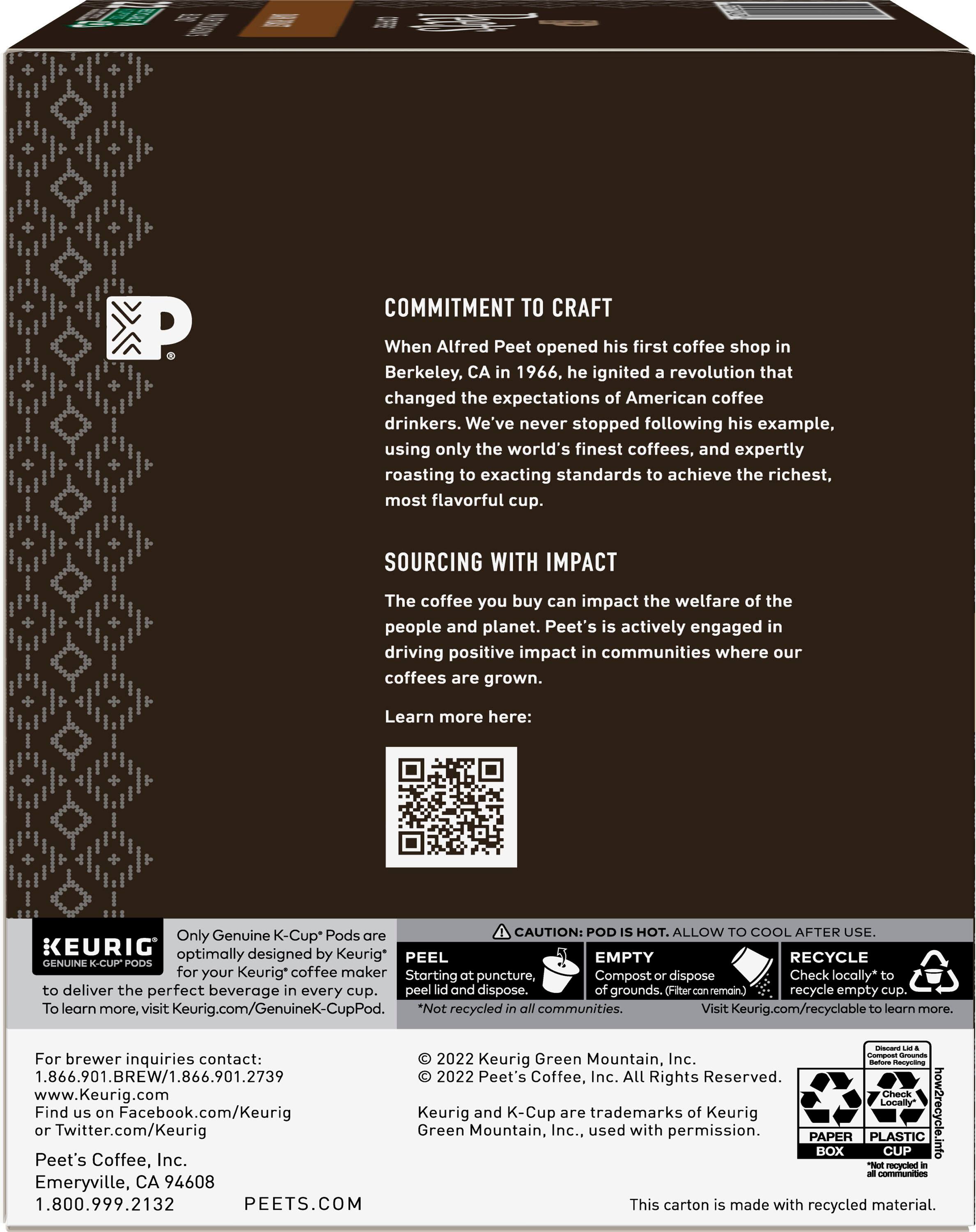 Alt View 16. Peet's Coffee - Major Dickason's K-Cup Pods 22-Pack.