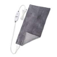Calming Heat - Massaging Weighted Heating Pad - Grey - Front_Zoom