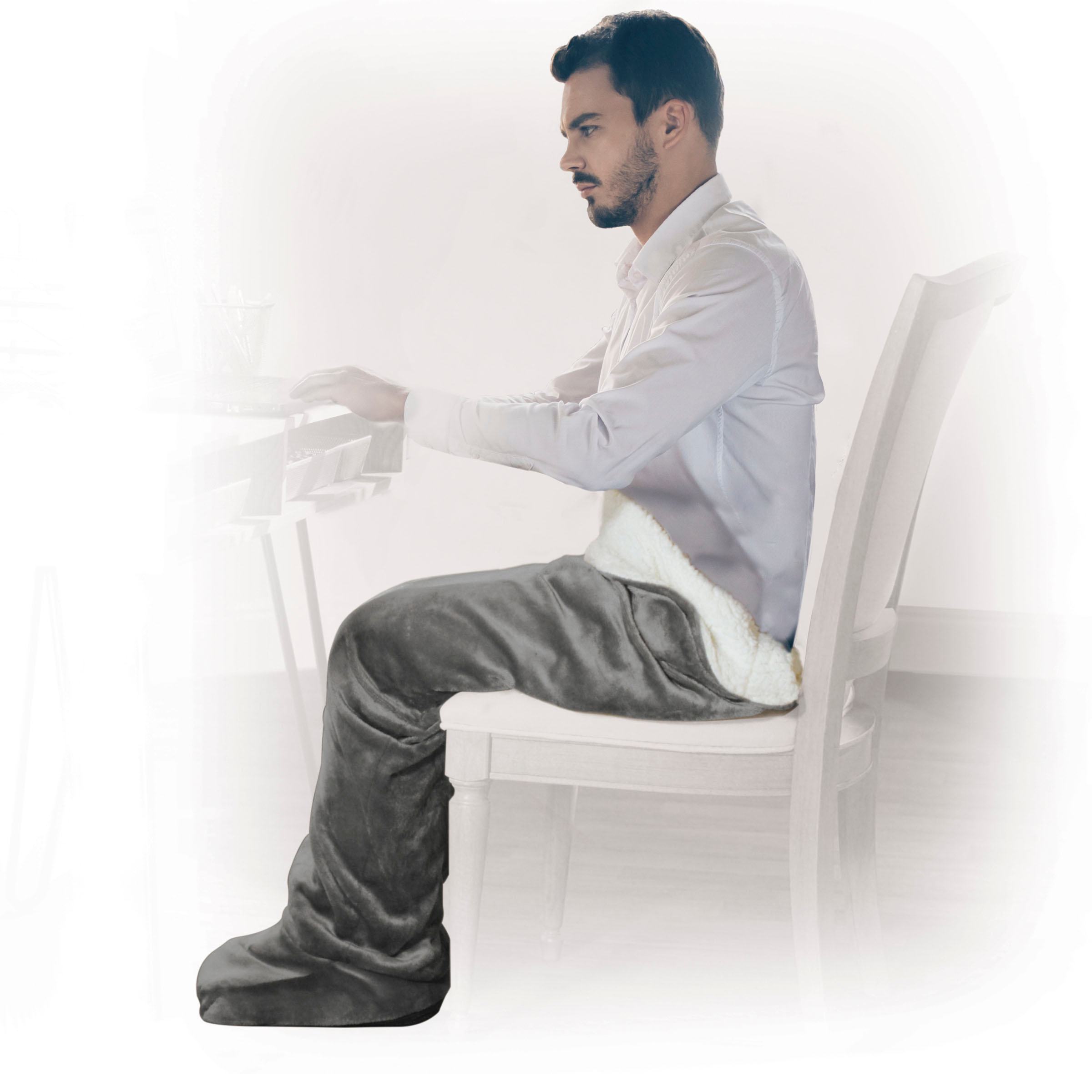 Alt View 16. Calming Heat - Cozy Massaging Heating Wrap - Grey.